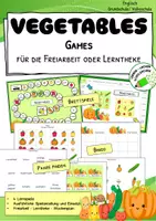 Vorschau - Spiele - Vegetables – Lernspiele zum Üben der Gemüsesorten im Englischunterricht - Deckblatt