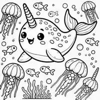 Aperçu - Matériel pour travaux manuels / dessin - Narval coloriages (50 modèles à colorier) - Page 2