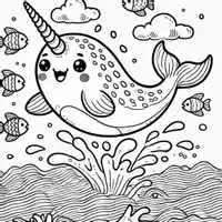 Aperçu - Matériel pour travaux manuels / dessin - Narval coloriages (50 modèles à colorier) - Page 3