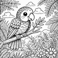 Aperçu - Matériel pour travaux manuels / dessin - Papagais - Coloriages (50 modèles à colorier) - Page 1