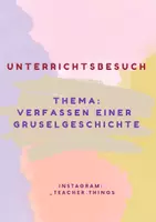 Vorschau - Stundenentwürfe - Unterrichtsbesuch zum Thema "Gruselgeschichten" - Deckblatt