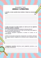 Vista previa - Hojas de trabajo - 1 ESO LENGUA Y LITE EXAMEN determinantes y pronombres, textos y subgéneros narrativos - página 1