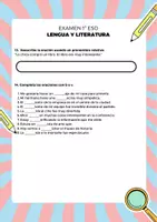 Vista previa - Hojas de trabajo - 1 ESO LENGUA Y LITE EXAMEN determinantes y pronombres, textos y subgéneros narrativos - página 3