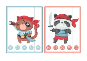 Vista previa - Refuerzo / NEE / Materiales de apoyo - LOS PIRATAS: Puzzles Numéricos. - página 3