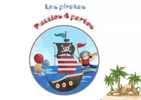 Vista previa - Refuerzo / NEE / Materiales de apoyo - LOS PIRATAS - AGUDEZA VISUAL: Puzzles 4 piezas. - página 1