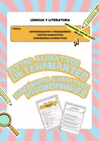 Vista previa - Unidades / Secuencias / Situaciones de Aprendizaje - Paquete de materiales 1 ESO LENGUA y LITE determinantes y pronombres, textos y subgéneros narrativos - Portada