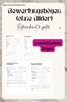 Vorschau - Anderer Materialtyp - Bewertungsbögen (Vorlage, simple) - Deckblatt