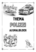 Vorschau - Mal- und Bastelvorlagen - Ausmalbilder Polizei - Deckblatt