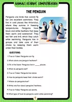 Vista previa - Hojas de trabajo - Reading Comprehension: Animal Descriptions and Comparisons - página 3