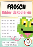 Vorschau - Arbeitsblätter - Pixelbilder dekodieren - Frosch - Medien und Informatik | Ostern und Frühling - Deckblatt