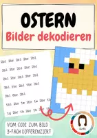 Vorschau - Arbeitsblätter - Pixelbilder dekodieren - Ostern - Küken - Medien und Informatik - Deckblatt