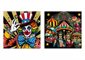 Aperçu - Affichage - Cartes pop art carnaval - HappyAssMat - Page de couverture