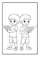 Vorschau - Mal- und Bastelvorlagen - Ausmalbilder "Sommer" im modernen Cartoon-Stil - Seite 2