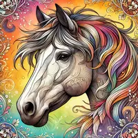 Aperçu - Matériel pour travaux manuels / dessin - Chevaux - Coloriages (50 modèles à colorier) - Page de couverture