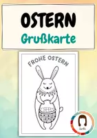 Vorschau - Mal- und Bastelvorlagen - Ostern Gratis Ausmalbild Grußkarte - Deckblatt