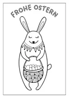 Vorschau - Mal- und Bastelvorlagen - Ostern Gratis Ausmalbild Grußkarte - Seite 2