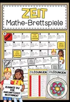 Vorschau - Stationenlernen - ZEIT (Ankunftszeiten bestimmen) – 3 Mathe-Brettspiele - Deckblatt