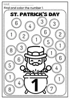 Vista previa - Manualidades / Dibujos para colorear - ST PATRICK'S DAY. FIND AND COLOR THE NUMBER. (ENG/SP) - página 2