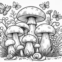 Aperçu - Matériel pour travaux manuels / dessin - Champignons - Coloriages (50 modèles à colorier) - Page 1