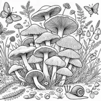 Aperçu - Matériel pour travaux manuels / dessin - Champignons - Coloriages (50 modèles à colorier) - Page 2