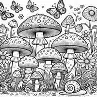 Aperçu - Matériel pour travaux manuels / dessin - Champignons - Coloriages (50 modèles à colorier) - Page 3