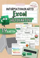 Vorschau - Merkblätter - Excel | Informationskarten | Hilfekarten | Das Wichtigste als Kartei - Deckblatt