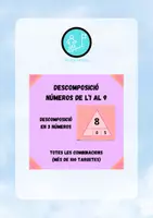 Vista previa - Tarjetas / Manipulativos - DESCOMPOSICIÓ FINS AL 9.DESCOMPOSICIÓN HASTA EL 9 - Portada
