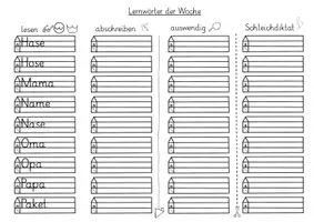 Vorschau - Arbeitsblätter - Lernwörter 2. Klasse (Grundwortschatz Zebra) - Seite 2