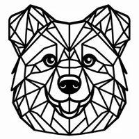 Aperçu - Matériel pour travaux manuels / dessin - Animaux en Polygones - Coloriages (50 modèles à colorier) - Page de couverture