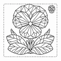 Aperçu - Matériel pour travaux manuels / dessin - Fleurs en Polygones - Coloriages (52 modèles à colorier) - Page 1