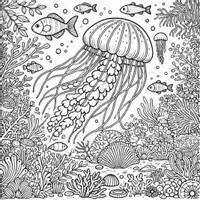 Aperçu - Matériel pour travaux manuels / dessin - Méduses - Coloriages (51 modèles à colorier) - Page 2