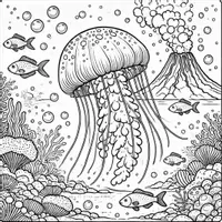 Aperçu - Matériel pour travaux manuels / dessin - Méduses - Coloriages (51 modèles à colorier) - Page 3