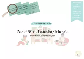 Vorschau - Poster - Freebie: Poster: 8 Zitate rund ums Lesen - Leseecke - Deckblatt