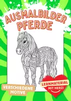 Vorschau - Mal- und Bastelvorlagen - Pferde Mandala Ausmalbilder Kunst Kunstidee Fensterbild Beschäftigung - Deckblatt