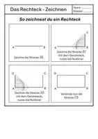 Vorschau - Arbeitsblätter - Rechteck und Quadrat - Konstruktion, Fläche, Umfang - Seite 3