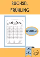 Vorschau - Arbeitsblätter - Kostenloses Suchsel Frühling Rätsel für die Grundschule - Deckblatt