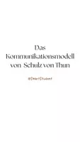 Vorschau - Arbeitsblätter - Das Kommunikationsmodell von Schulz von Thun - Deckblatt