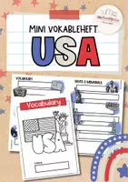 Vorschau - Arbeitsblätter - USA | Mini Vokabelheft | Wortschatz - Deckblatt