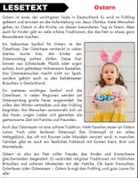 Vorschau - Arbeitsblätter - Ostern: Leseverständnis und Kreuzworträtsel mit Lösungen - Seite 1
