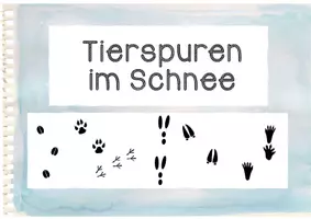Vorschau - Bildkarten - Tierspuren im Schnee - Deckblatt