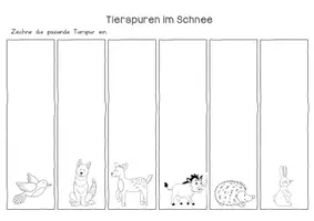 Vorschau - Bildkarten - Tierspuren im Schnee - Seite 1