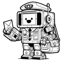 Aperçu - Matériel pour travaux manuels / dessin - Robots - Coloriages (54 modèles à colorier) - Page 1