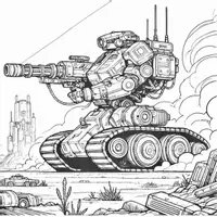 Aperçu - Matériel pour travaux manuels / dessin - Robots & Mechas - Coloriages (50 modèles à colorier) - Page 3