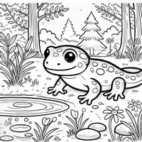 Aperçu - Matériel pour travaux manuels / dessin - Salamandre - Coloriages (50 modèles à colorier) - Page 1