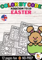 Vorschau - Arbeitsblätter - Color by code number - Addition to 10 (Easter) - Deckblatt