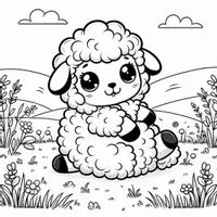 Aperçu - Matériel pour travaux manuels / dessin - Moutons - Coloriages (50 modèles à colorier) - Page 1