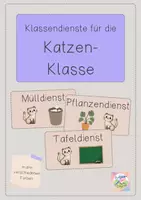 Vorschau - Bildkarten - Klassendienste für deine Katzen-Klasse - Deckblatt