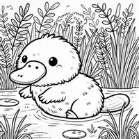 Aperçu - Matériel pour travaux manuels / dessin - Ornithorynques - Coloriages (50 modèles à colorier) - Page 1