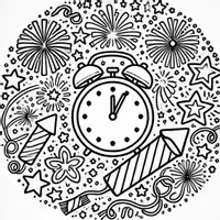 Aperçu - Matériel pour travaux manuels / dessin - Nouvel An - Coloriages (50 modèles à colorier) - Page de couverture