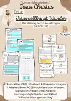 Vorschau - Arbeitsblätter - Jesus vollbringt Wunder: Die Heilung der 10 Aussätzigen - Deckblatt